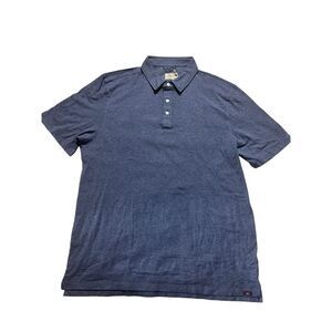 Faherty Men's Sea Navy Melange Short Sleeve Cotton Blend Polo Shirt Size XL NWT